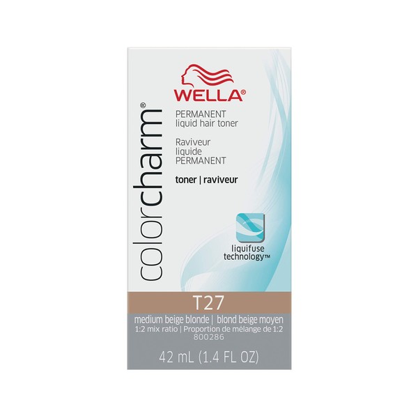 Wella Color Charm Hair Toner T27 Medium Beige Blonde, 1.4 fl oz