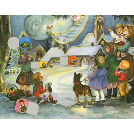 Richard Sellmer Verlag Nostalgischer Adventskalender/Weihnachtskalender mit Bildern und Glimmer Seht die Himmelsleiter