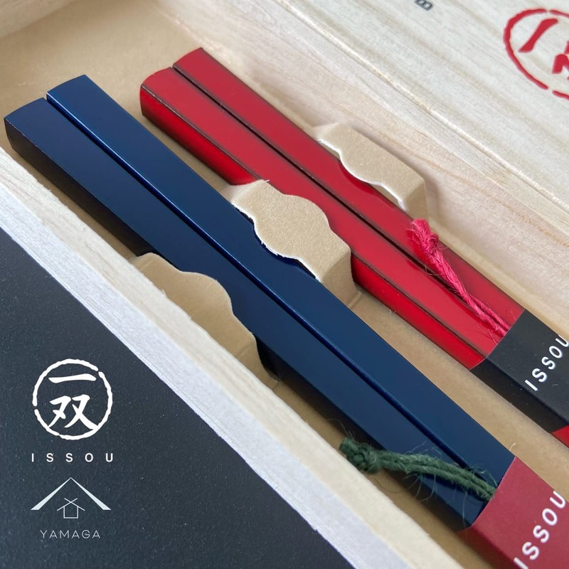 Yamaga Lacquerware Shop 1 Pair Gift Chopsticks Set Ebony Tenshin