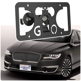 No Drill License Plate Holder Compatible with Lincoln MKT 2010-2019 Front Grille License Plate Mount Bumper Bracket Holder Car Tag Frame Anti-Theft Adapter Accessories