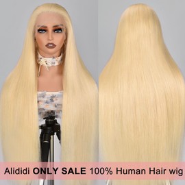 Alididi 613 Blonde Lace Front Wigs Human Hair 13x4 180% Density Straight Lace Frontal Wig Human Hair Pre Plucked With Baby Hair HD Lace Front Wigs Human Hair For Women (36 Inch, 13x4 Straight Wig)