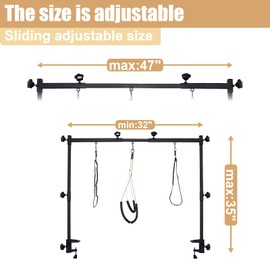 LIGEFOY Dog Grooming arm with Restraint Loops, Adjustable Height(0"~35"),Adjustable Width (32"~47") for Large & Medium & Small Pets Bathing & Grooming (Black)