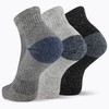 Merrell Men's 3 Pack Performance Quarter Socks, Charcoal/Black Assorted, M/L