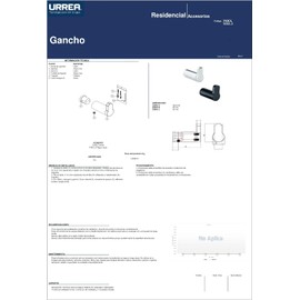Urrea 703CL.2 Gancho Sencillo para Baño, Modelo LIA, Color Negro, Mate
