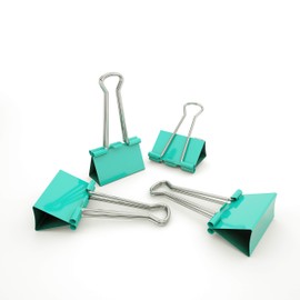 Nctinystore Binder Clips Small Metal Clamp 0.75 inch / 19 mm (Light-Green, 40-PCS)