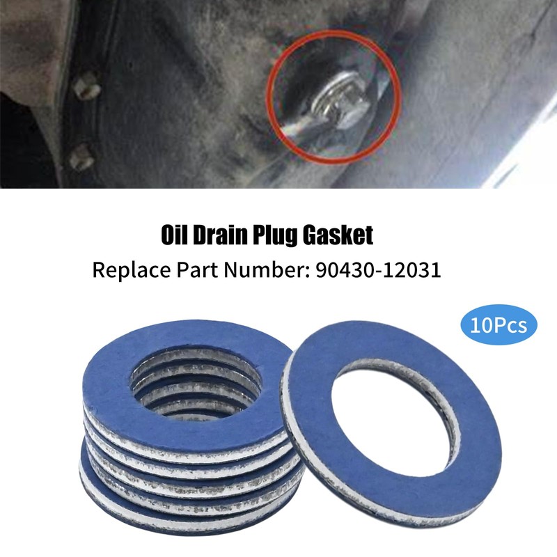 UOIENRT 10Pcs 90430-12031 Oil Drain Plug Gasket Replacement for Toyota