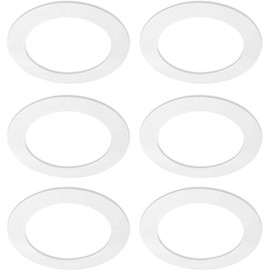 OHLECTRIC Goof Ring for Wall - LED Light Goof Ring for Ceiling and Wall Fixtures - Pack of 6 Recessed Trim Ring for Lights - Circular Ceiling Ring (White, 6" Goof Ring) - OL-39476