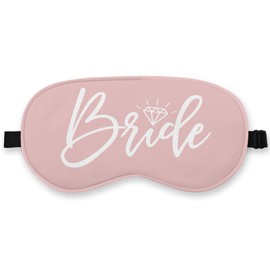 QLMX Bride Silk Eye Mask for Sleeping, Bride Eye Mask,Bridal Shower Gifts Blindfold Adjustable Strap Night Sleep Mask for Bride Groom, Engagement Wedding Gifts Sleeping Mask Eye Cover