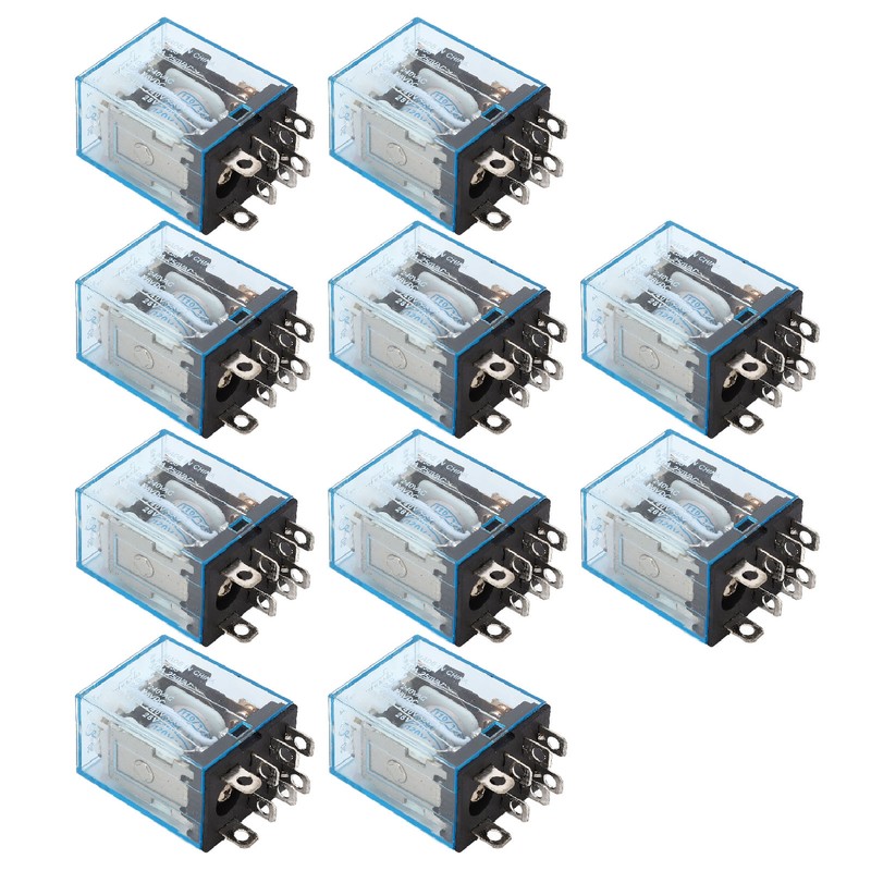 10Pcs Coil Power Relay Small Intermediate Electromagnetic 8 Pin 2