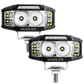 HOZILIFE 3 Inch LED Pods, 2PCS 40W 12V Flood Spot Ditch Lights Offroad Driving Fog LED Work Light for Truck ATV UTV Motorcycle (HZ1126-DRL)