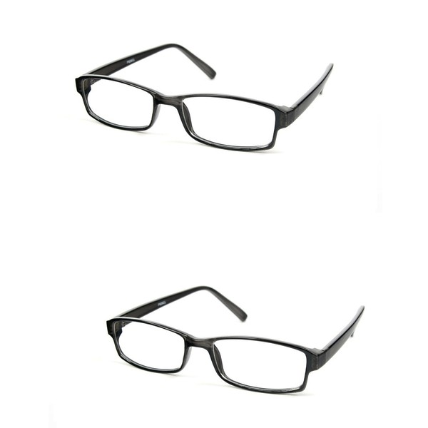 Fashion Clear Slim Lens Thin Rim Eye Glasses P926CL (2 pcs Black & Black)
