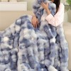 ORINOVA Tie-dye Blue Cozy Faux Fur Throw Blanket for Couch