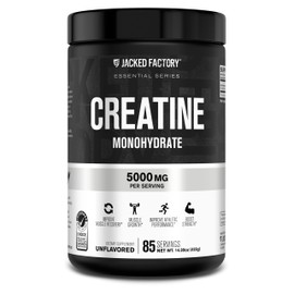 Jacked Factory Creatine Monohydrate Powder 425g - 5g Daily Creatine Supplement for Men and Women, Vegan-Friendly, Third-Party Tested - 85 Servings, Unflavored