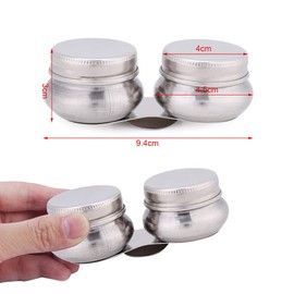 Oil Paint Palette Cup Stainless Steel Double Ladle Oil Container Solvent Container with Lid