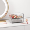 DOADW Stackable Makeup Counter Organizer Clear - 2Pcs Bathroom Countertop