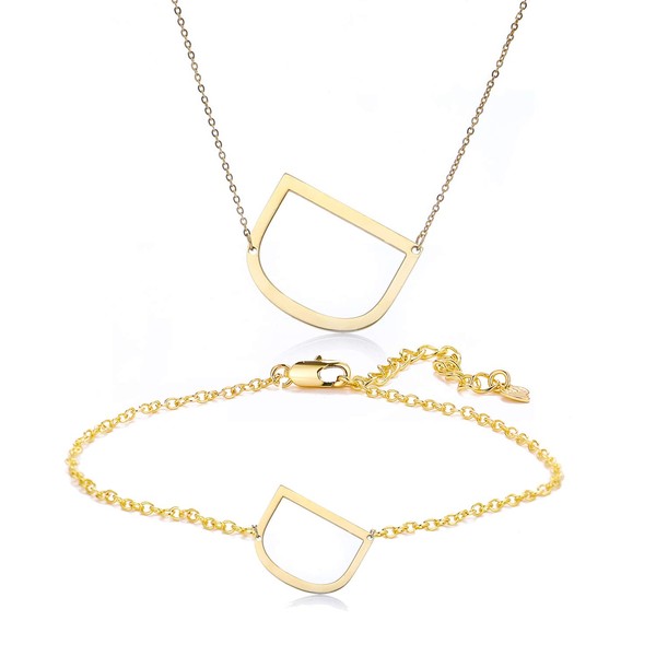 Joctly Juego de 2 Collares con Colgante de Inicial Grande