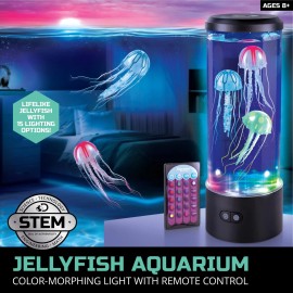 Discovery Kids 15 Lighting Options LED Jellyfish Aquarium Lamp with Remote Dual Powered