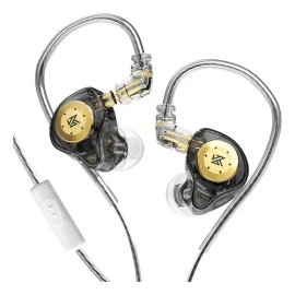 Audífonos in-ear KZ EDX Pro Gamer Con Micrófono color negro con luz cristal