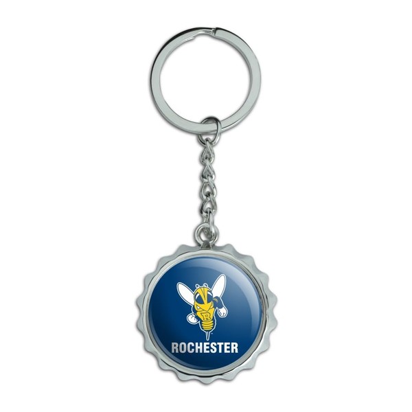 GRAPHICS & MORE University of Rochester Primary Logo Keychain Chrome