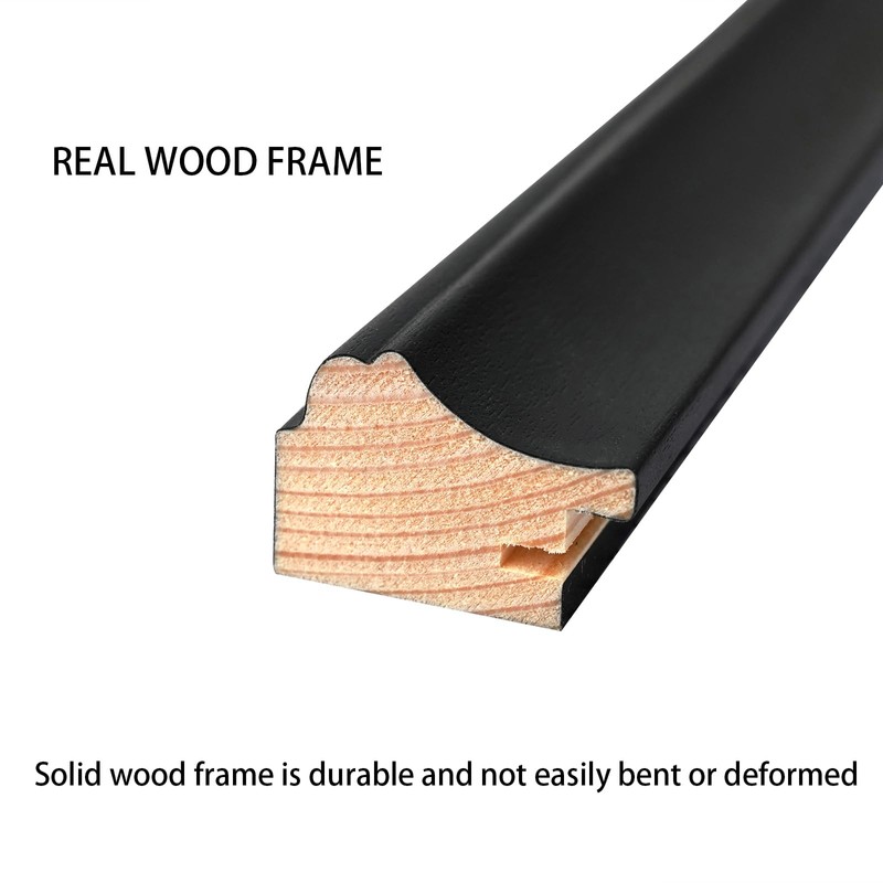 ASXBMIJO 16x31 inch Picture Frame Solid Wood Black,Suitable for Panoramic
