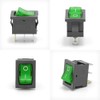 12-Pack Rocker Toggle Switch with Green Light, ON/Off SPST 3Pin
