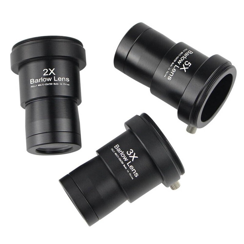 3 Pieces 1.25 inch Astronomical Telescope Barlow Lens 2X 3X