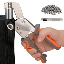 Grommet Tool Kit with 500 Pcs 3/8 Inch Eyelets, Manual Grommet Press Plier with Hole Punch, 250 Silver & 250 Gold Grommets for Tarp, Canvas, Banner, Fabric, Vinyl and Leather Craft
