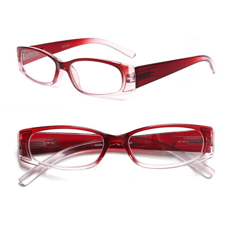 5 Pack Spring Hinge Reading Glasses Rectangular Fashion Quality Readers