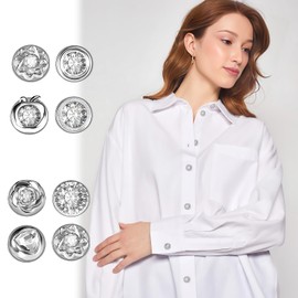 30 Pcs Modesty Pins Shirt Brooch Buttons Cover Up Button Pin Retro Dress Buttons Non Sew Buttons Prevent Accidental Exposure of Buttons Exposure Buttons for Clothes Cardigan Women