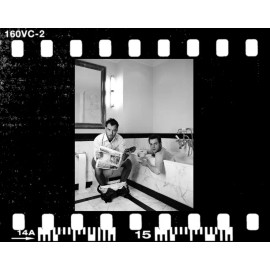 Ewan McGregor Jude Law Bathroom Photography Print Decor- Digital Oil Photo 601 - 11x14, Framed, Black and White