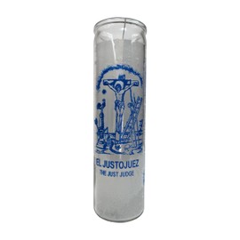 Just Judge (El Justo Juez) 8"" Pillar Candle, White