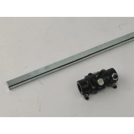 CNC 22" Long 3/4" DD Universal Steering Shaft & 3/4" DD X 3/4" DD Black U-Joint Kit