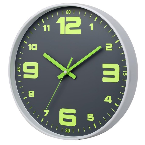 HZDHCLH Wall Clock, Radio Clock, Luminous, Wall Hanging, Automatic Glow in the Dark, Continuous Second Hand, Northern European Numerals, Luminous Fluorescent, Wall Clock, Silent, Arabic Numerals, Home
