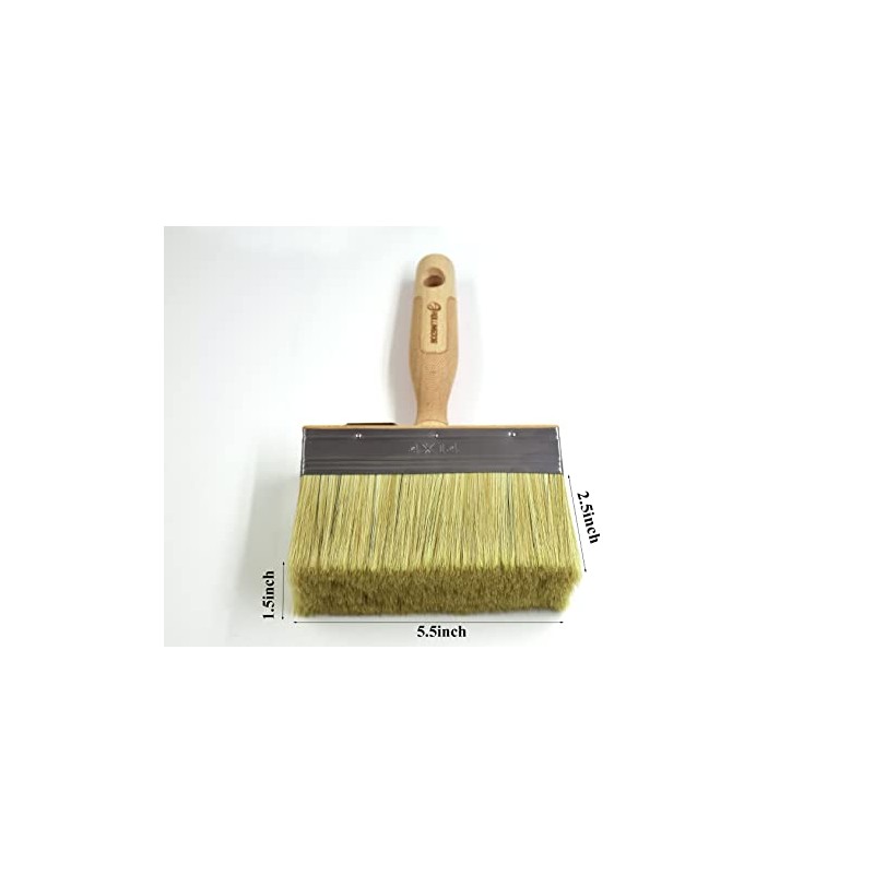 ROLLINGDOG Limewash Brush - 5.5" Deck Stain Brush Wood Handle
