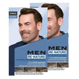 Men Perfect Re-Nature Men's Dark Brown to Black (2 x 145 ml), Re-Pigmentation Cream, Restores Natural Hair Colour Without Hair Dyeing and Gently Conceals Grey Hair
