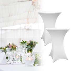 Lumaland 1x hochwertige Stehtischhusse 70-75 cm, ÖKO-TEX® Zertifikat | Stretch Tisch-Überzug schnelltrocknend, Husse mit Verstärkung im Fußbereich | Waschbar, pflegeleicht & langlebig