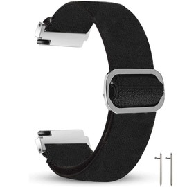 Compatible for Withings ScanWatch Band, Stretch Elastics Nylon Adjustable Replacement Strap Compatible for Withings ScanWatch 42mm/38mm Hybrid Smartwatch (Black, Withings ScanWatch 42mm)