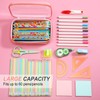 Gaillty 4 Pcs Clear Hard Plastic Zipper Pouches Pencil Case