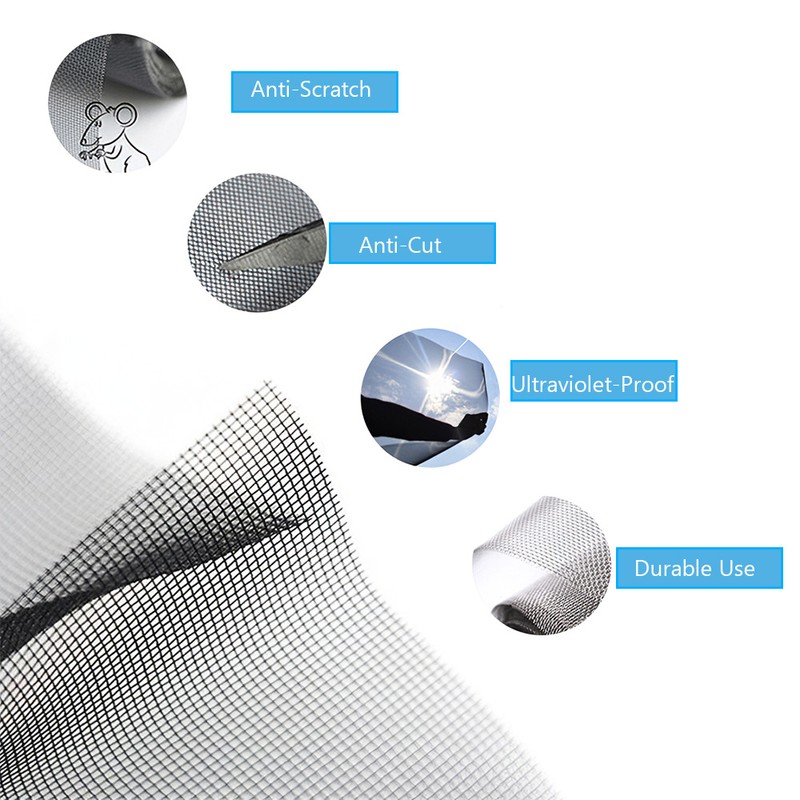 Pet Screen Door Magnetic Flap Screen Automatic Lockable Black Door