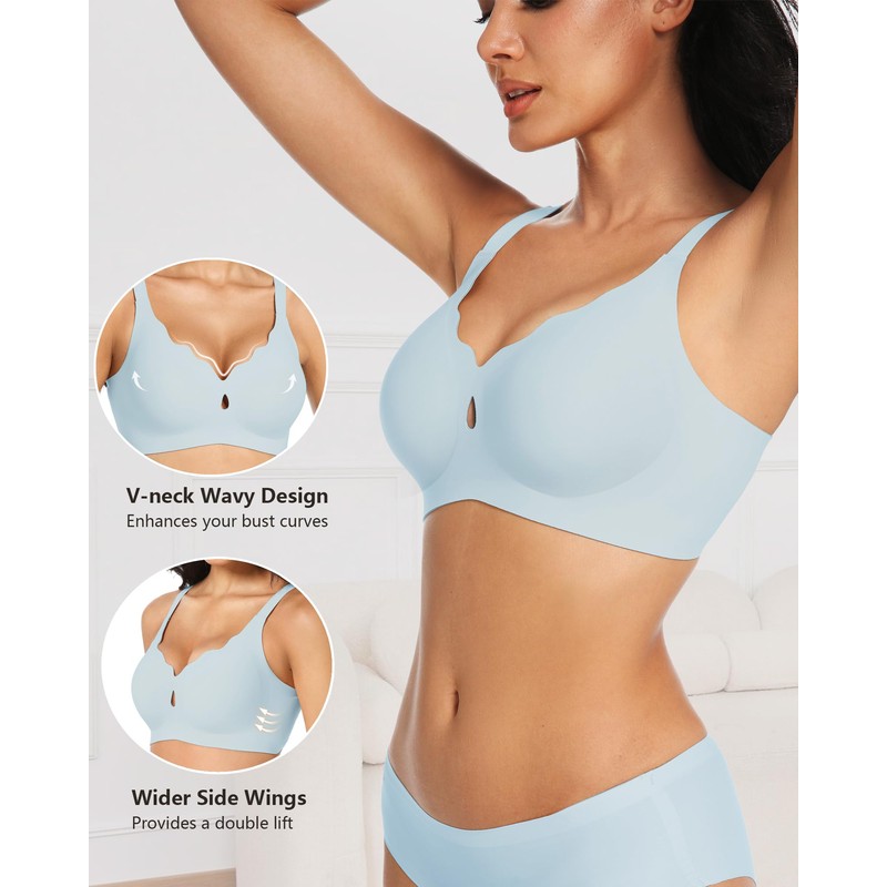 Gailife Wireless Bras for Women No Underwire Wave Push Up