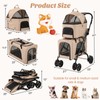 PETSITE Double Dog Stroller, Foldable 3-in-1 4 Wheels Cat Stroller