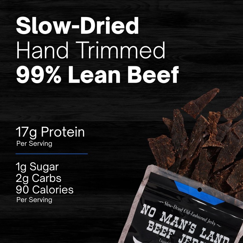 No Mans Land Beef Jerky - Black Pepper | Slow-Dried,