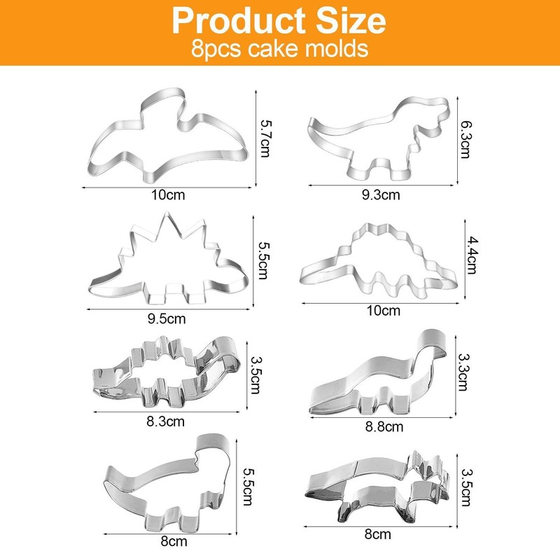 TVSVKWE 8 Pieces Dinosaur Molding Mold, Creative Cookie Mold, Kitchen
