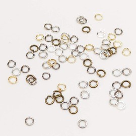Chenkou Craft 1 caja de 6 colores de anillo abierto y llavero de joyería de 1/8 pulgadas (3 mm) con 1 herramienta de apertura y cierre de anillo y 1 caja transparente