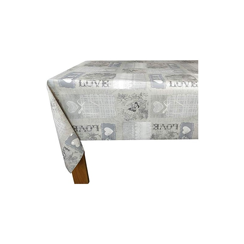 Karina Home Home Sweet Home Grey PVC Tablecloth 180cm x