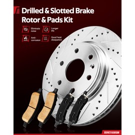Torchbeam Front Brake kit|Brake Pads and Rotors Kit Compatible with 2014-2017 Rogue,Disc Brake Rotors + Ceramic Pads Kit,6pcs,31512 D1737