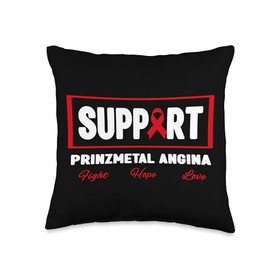 Red Ribbon Shirt - Support Prinzmetal Angina Awareness Throw Pillow