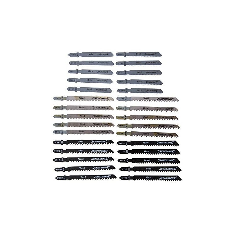 Silverline 234184 Jigsaw Blade Set 30pce 30pce Wood/Metal
