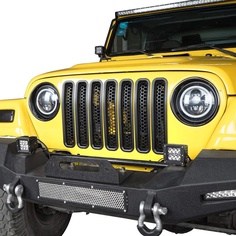 Wrangler Grill Insert Mesh Grille Cover Guards Clip-in for Jeep