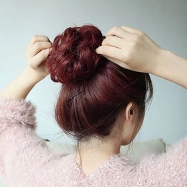 Gopchang hair band bun hair band wig silicone 3p brown (WFIXPCI) / 곱창머리끈 올림머리 밴드가발 실리콘 3p 브라운 (WFIXPCI)